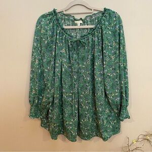 ☘️Max Studio Floral Green Women's Top EUC